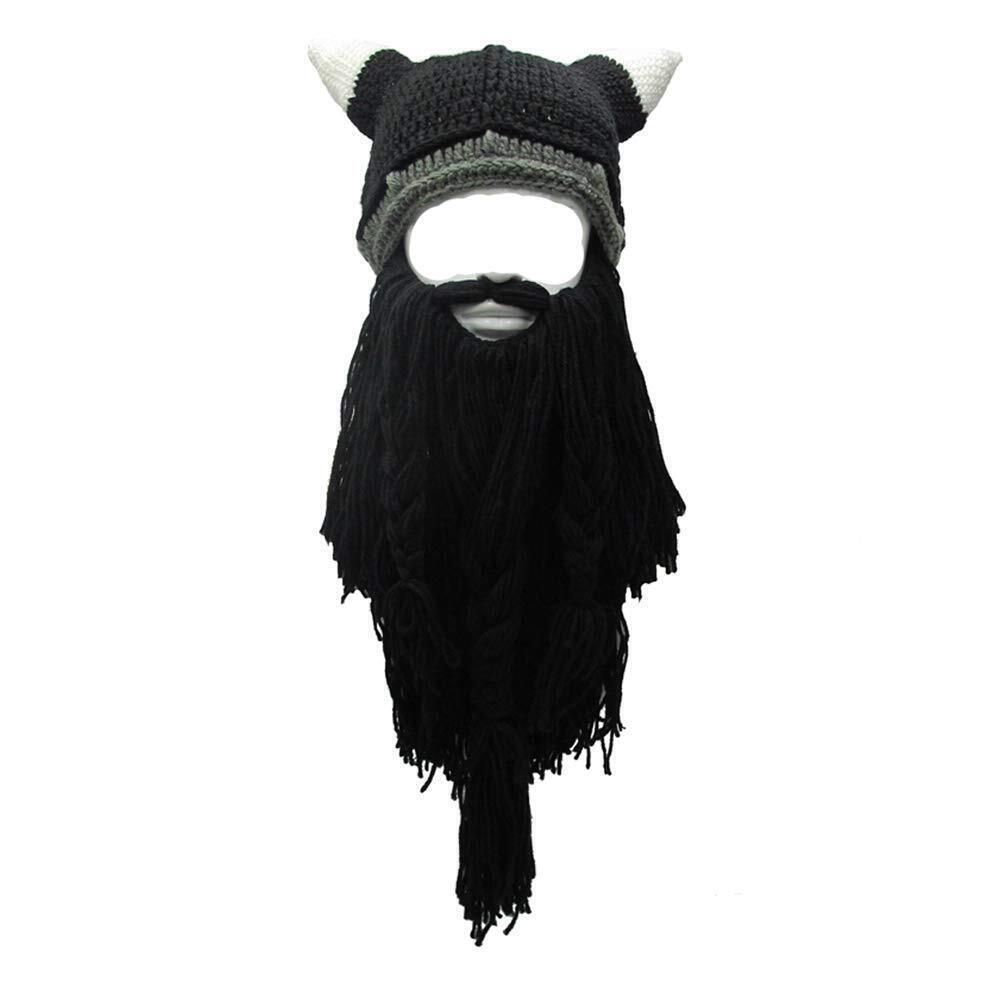 8388 Wig Beard Hats Handmade Knit Warm Winter Caps Ski Funny Mask Beanie